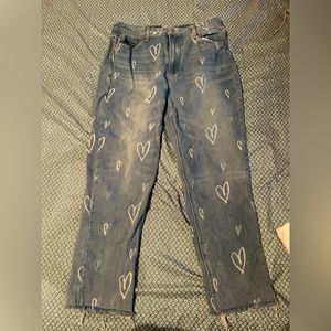 NOBO medium rise heart pattern jeans